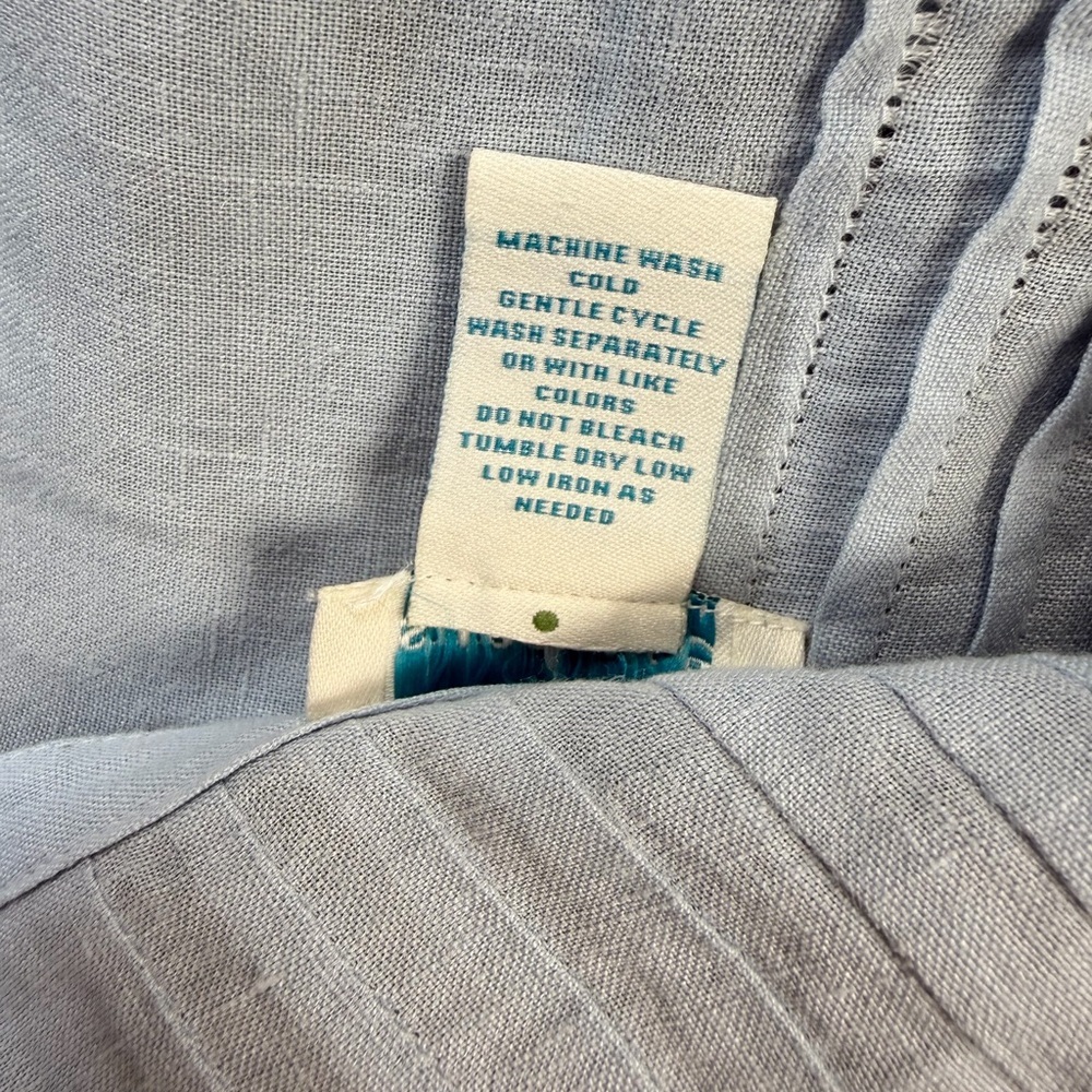 Sundance Alyssa Linen Eyelet Tunic Light Blue Size XS EUC - Picture 8 of 9